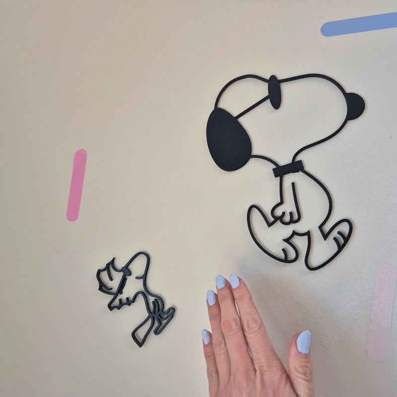 Decoración de pared Snoopy y Woodstock - arte 3d inspirado en peanuts - Zascalo.com