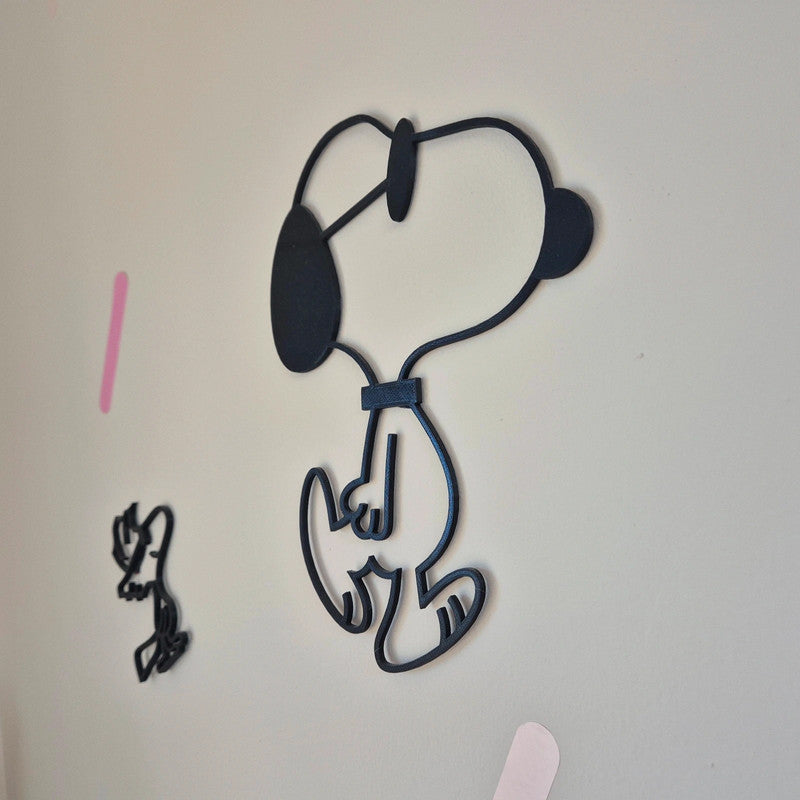 Decoración de pared Snoopy y Woodstock - arte 3d inspirado en peanuts - Zascalo.com
