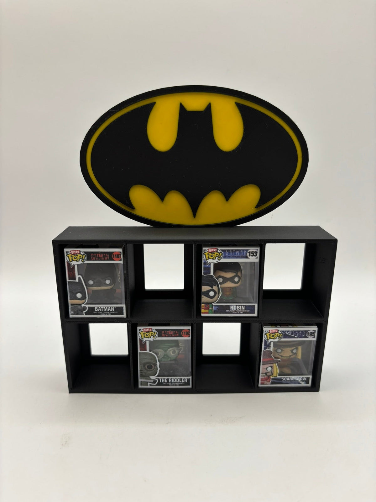 Expositor Modular para Figuras Funko Bitty Pop o Minicoleccionables - Temática Batman (8 Espacios) - Zascalo.com