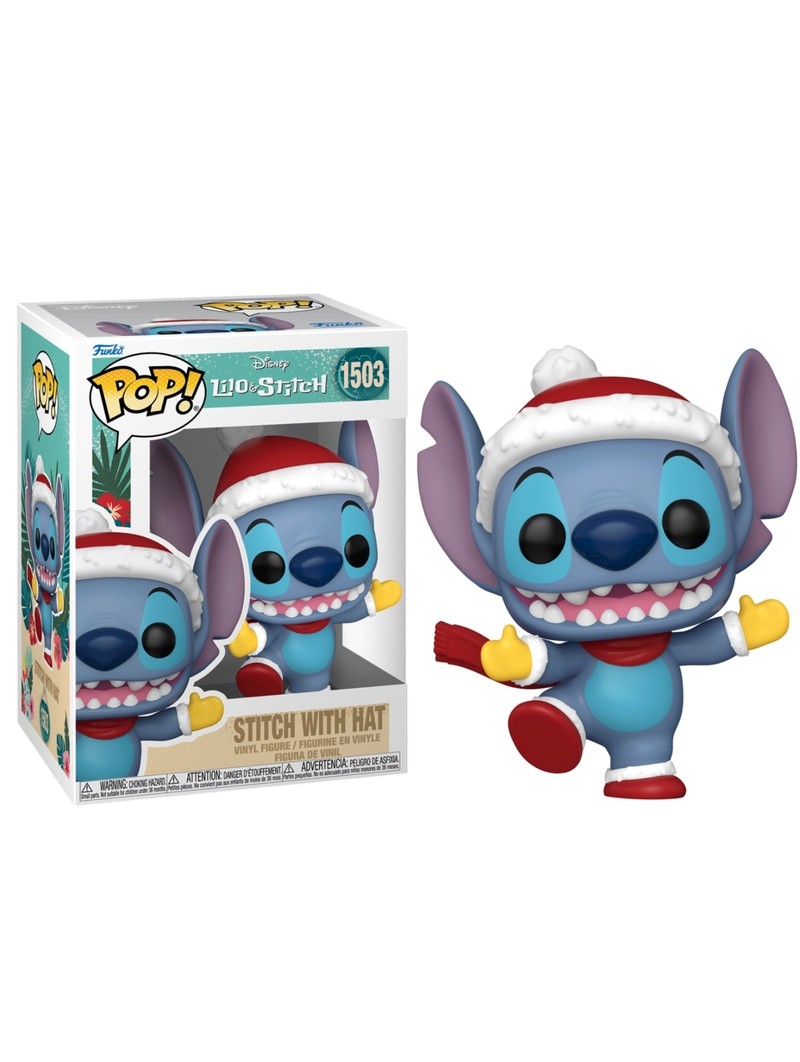 Funko Pop! Disney Stitch avec un chapeau de Père Noël