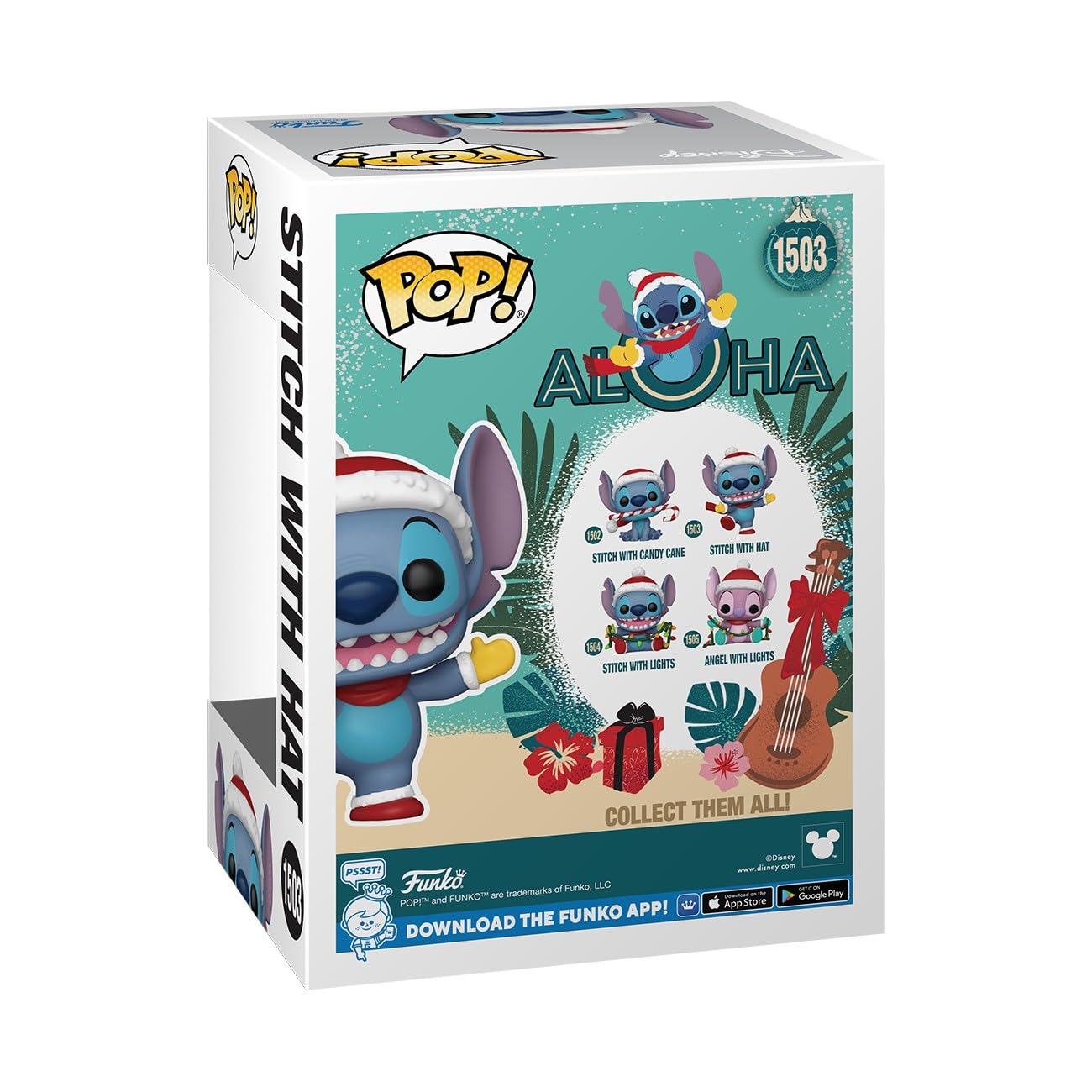 Funko Pop! Disney Stitch avec un chapeau de Père Noël