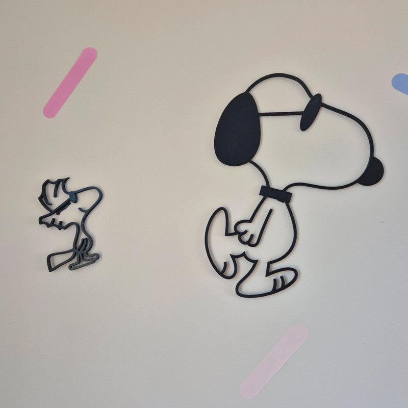 Decoración de pared Snoopy y Woodstock - arte 3d inspirado en peanuts - Zascalo.com