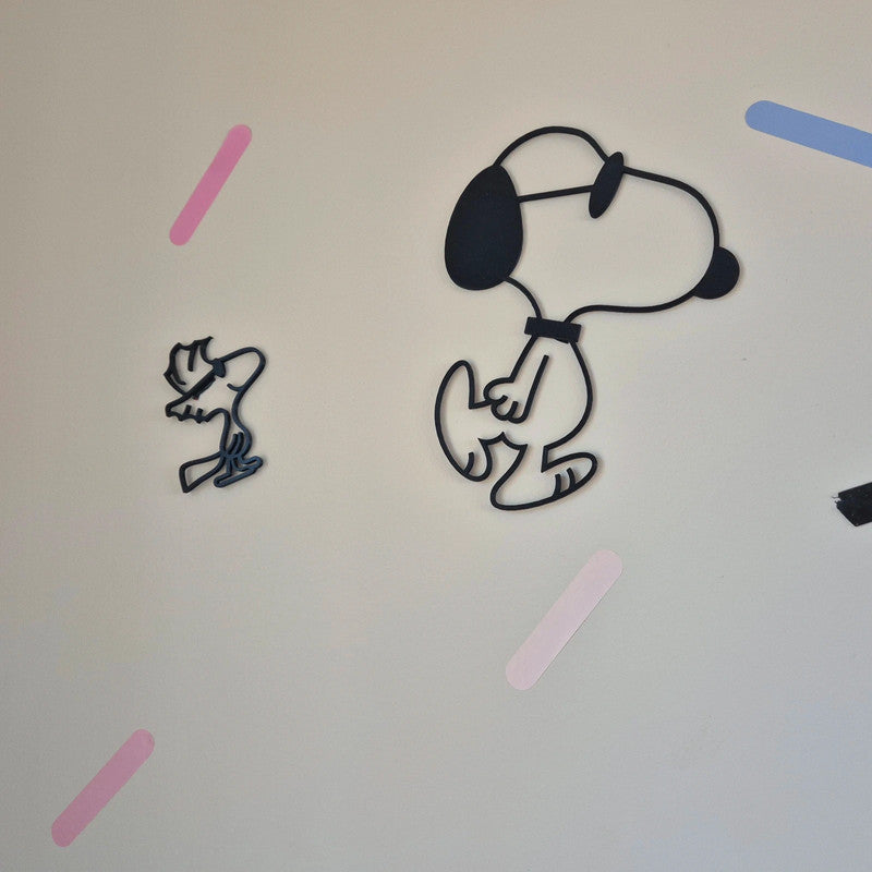 Decoración de pared Snoopy y Woodstock - arte 3d inspirado en peanuts - Zascalo.com