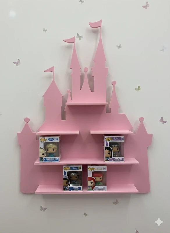 Expositor|Estanteria Pared Bitty Pop Castillo Princesas rosa (16 figuras) - Zascalo.com