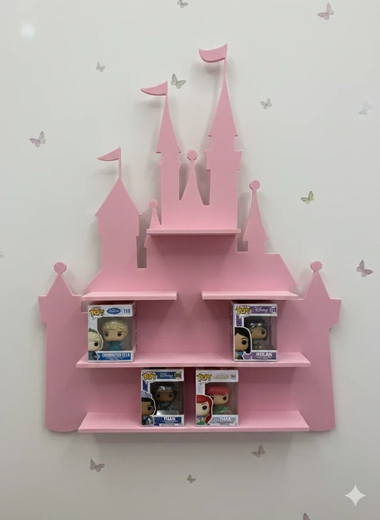 Expositor|Estanteria Pared Bitty Pop Castillo Princesas rosa (16 figuras) - Zascalo.com