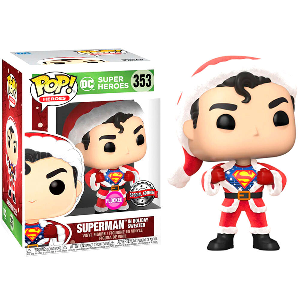 Set figura POP & Camiseta Tee DC Comics Superman Exclusive Flocked (Talla L) - Zascalo.com