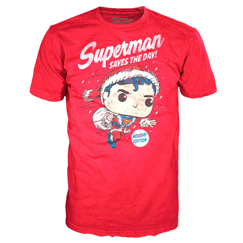 Set figura POP & Camiseta Tee DC Comics Superman Exclusive Flocked (Talla L) - Zascalo.com