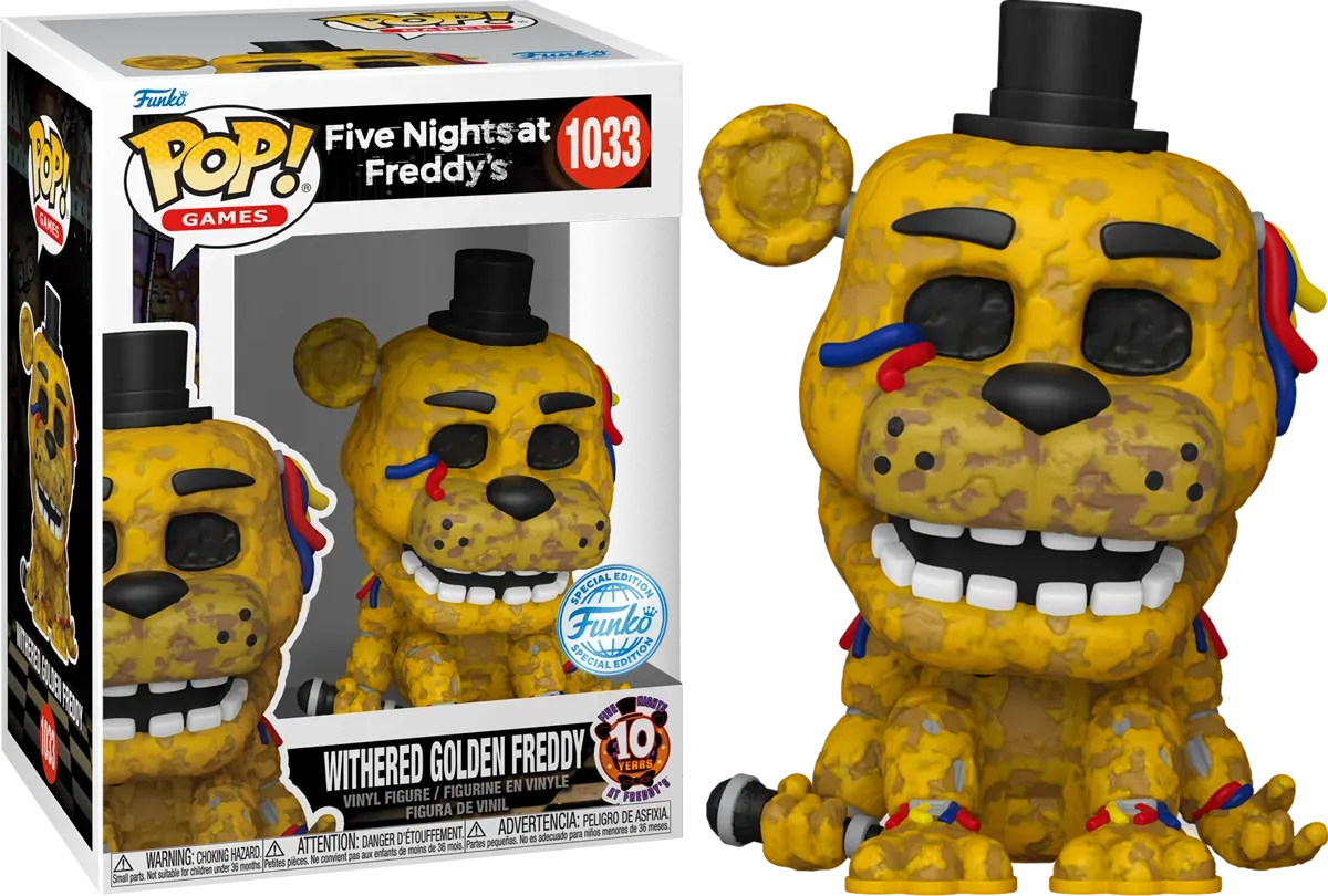 Funko Pop! Games: Five Nights at Freddy's - Withered Golden Freddy #1033 - Special Edition Original