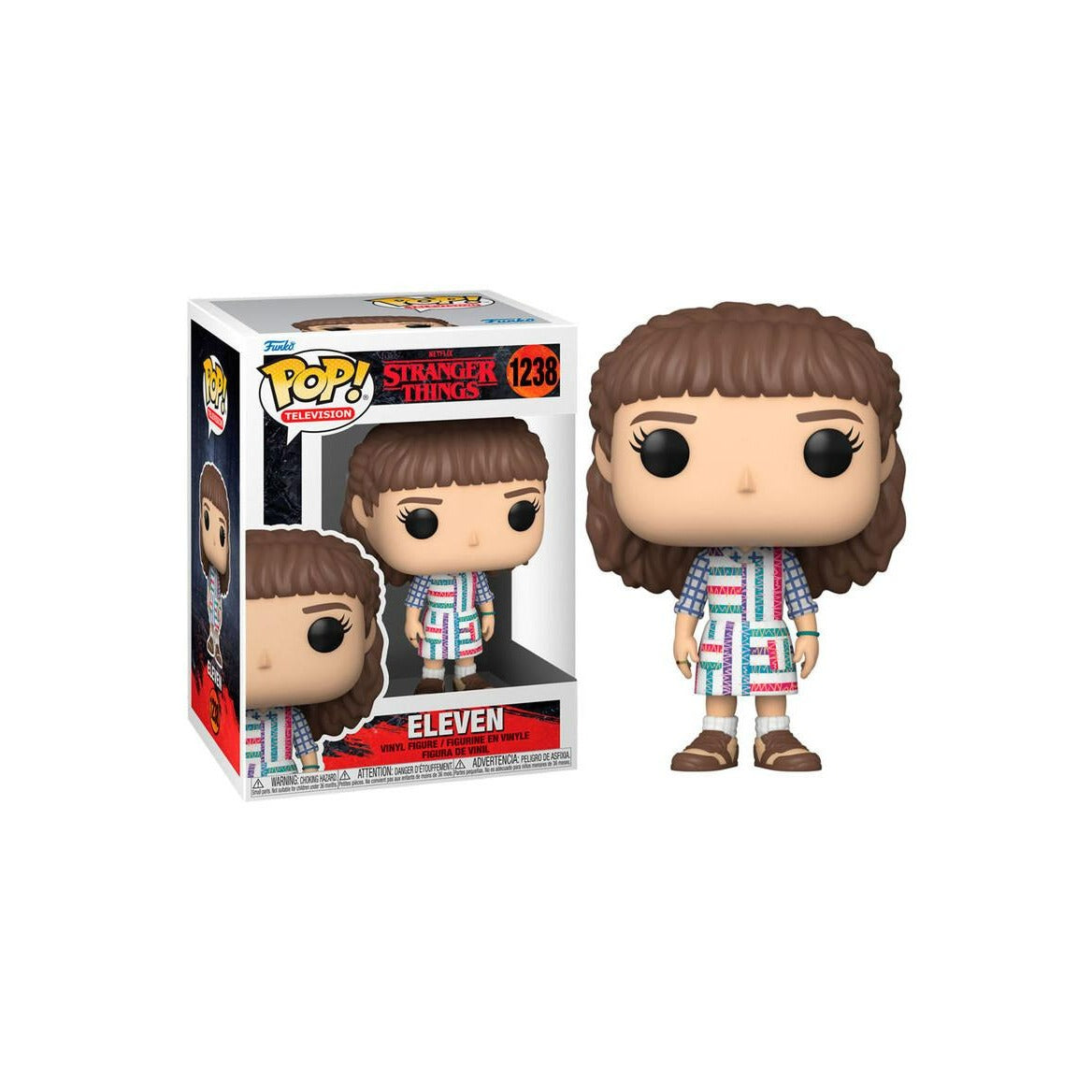 Funko Pop! Television: Stranger Things - Eleven (Con Vestido Geométrico) #1238 - Figura de Vinilo Original