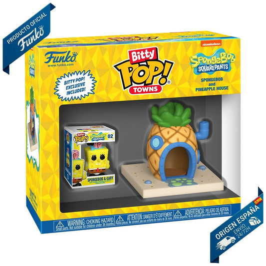 Funko Bitty Pop! Towns: Bob Esponja - SpongeBob and Pineapple House (Con Casa Piña) #02 - Pack de Vinilo Original