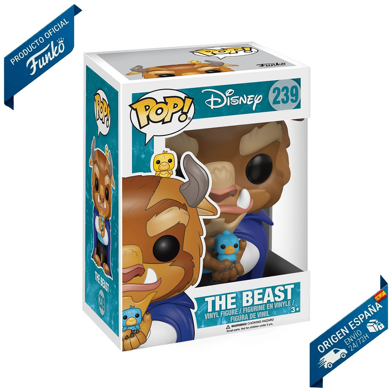 Funko Pop! Disney: La Bella y la Bestia - Bestia con Pájaros (The Beast) #239 - Figura de Vinilo Original