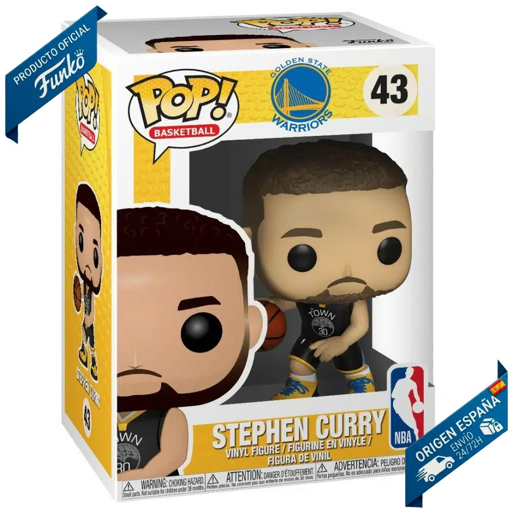 Funko Pop! Basketball: NBA Golden State Warriors - Stephen Curry #43 - Figura de Vinilo Original
