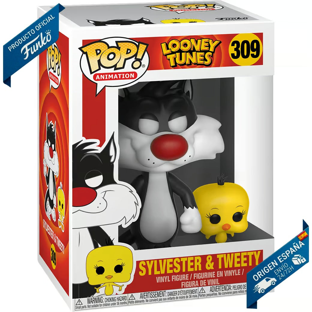 Funko Pop! Animation: Looney Tunes - Silvestre y Piolín (Sylvester & Tweety) #1524 - Figura de Vinilo Original