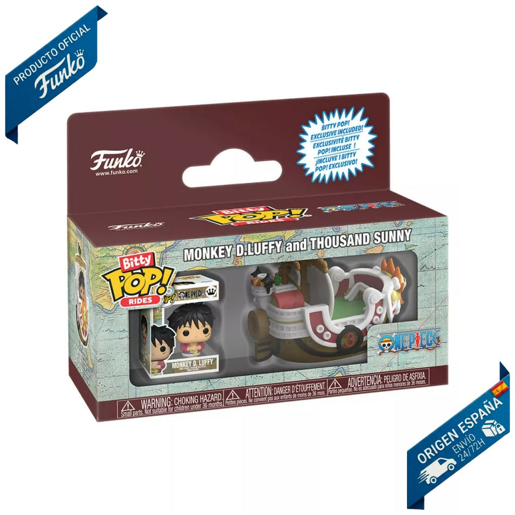 Funko Bitty Pop! Rides: One Piece - Monkey D. Luffy and Thousand Sunny - Pack de Vinilo Original