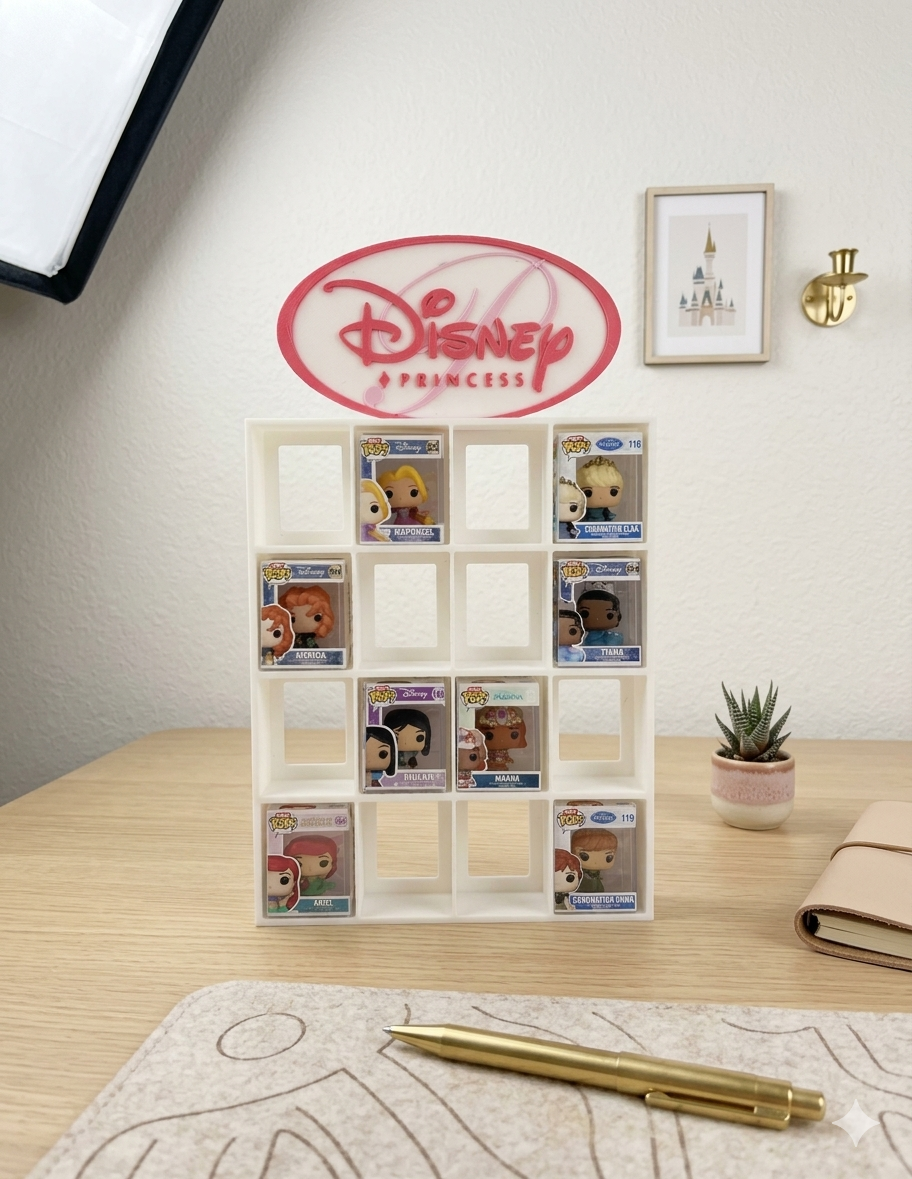 Expositor Estantería Display Princesas Disney | Para 16 Funko Bitty Pop | Decoración Infantil Coleccionista - Zascalo.com