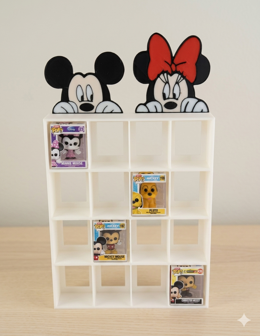 Expositor Estantería Display Mickey y Minnie | 16 Bitty Pop | Decoración Disney para Fans - Zascalo.com