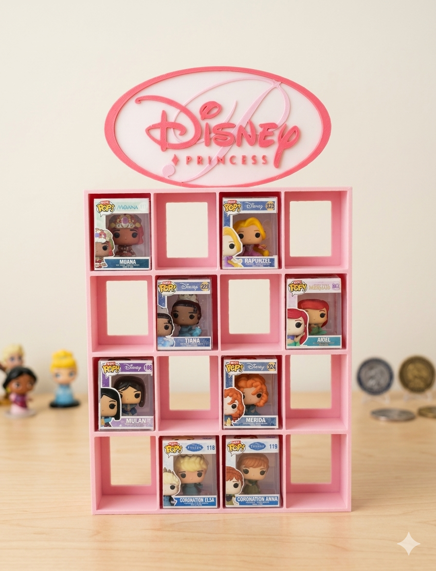 Expositor Bitty Pop Disney Princesas logo rosa - Zascalo.com