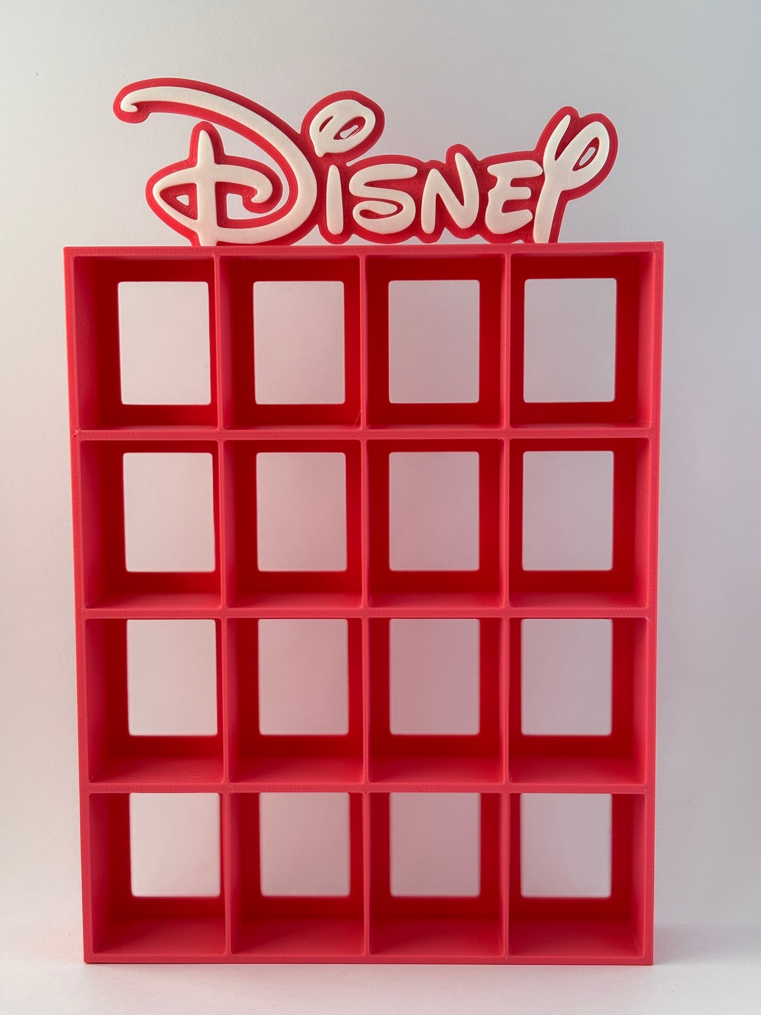 Estantería Disney para Bitty pops de Funko ROSA  - soporte para 16 mini funkos  Expositor 3D para Mini Funkos | Organizador Coleccionable Disney