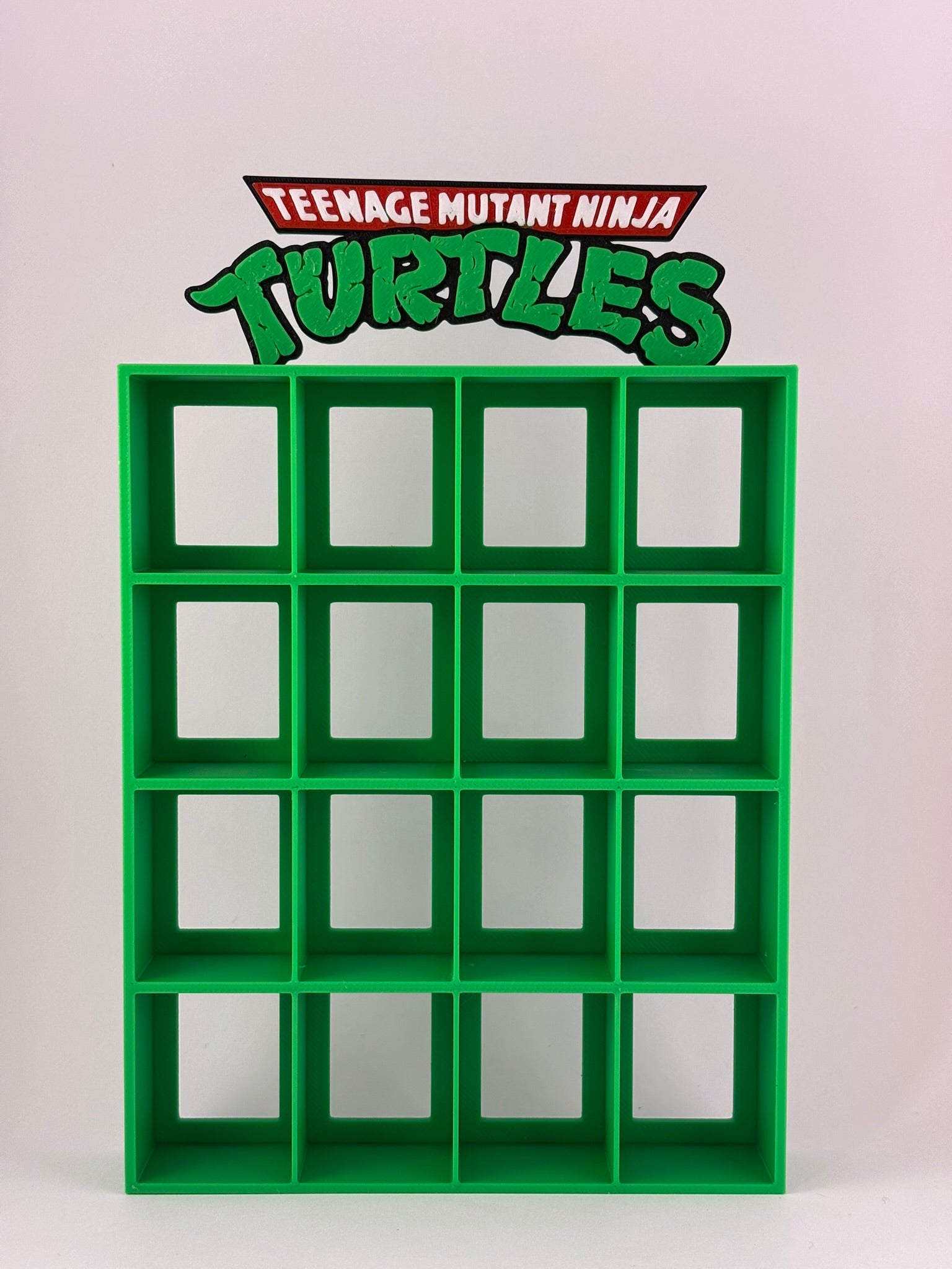 Estantería Tortugas Ninja para Funko Bitty Pop | Expositor Verde con Logo 3D | Soporte para 16 Mini Funkos - Zascalo.com