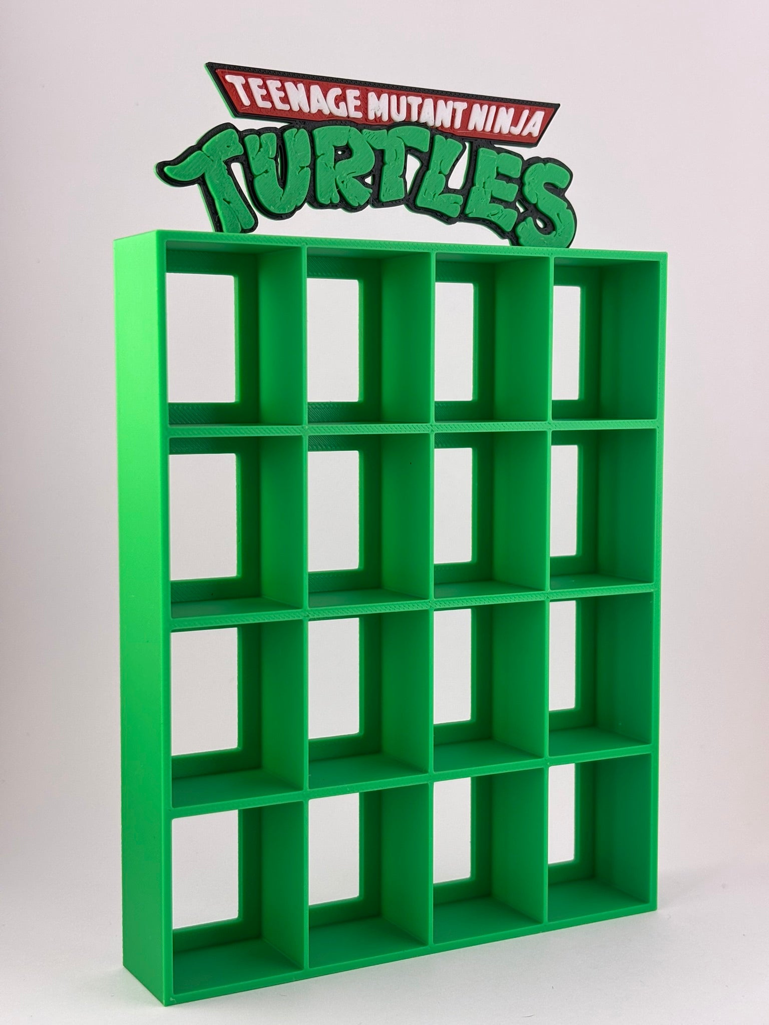 Estantería Tortugas Ninja para Funko Bitty Pop | Expositor Verde con Logo 3D | Soporte para 16 Mini Funkos - Zascalo.com