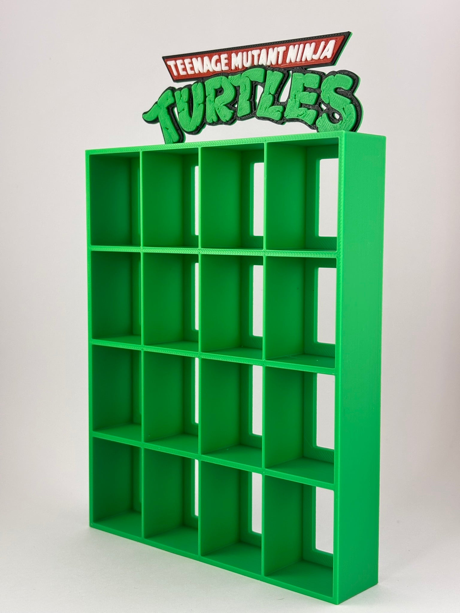 Estantería Tortugas Ninja para Funko Bitty Pop | Expositor Verde con Logo 3D | Soporte para 16 Mini Funkos - Zascalo.com