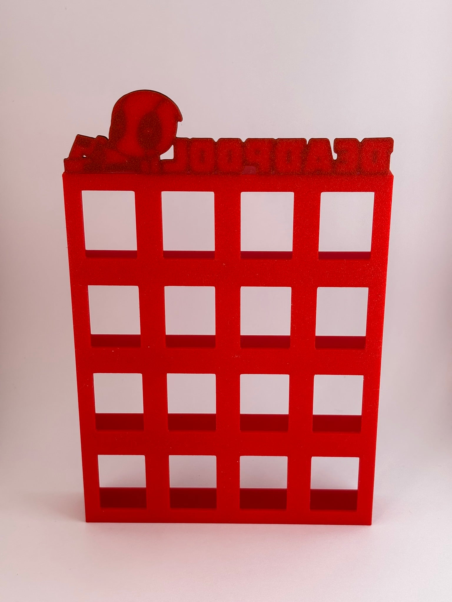 Estantería Deadpool para Funko Bitty Pop | Expositor 3D con Deadpool Tumbado | Exhibidor para 16 Mini Funkos - Zascalo.com