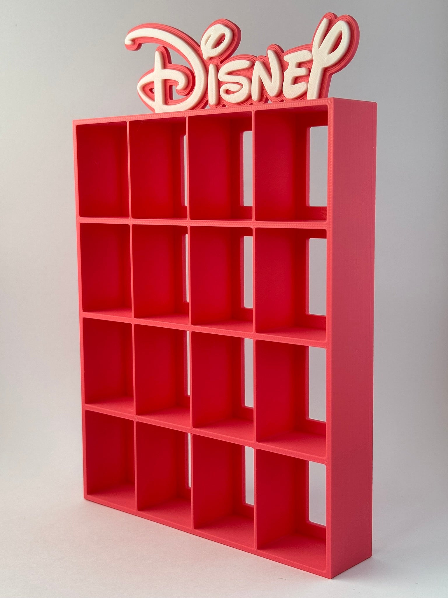 Estantería Disney para Bitty pops de Funko ROSA - soporte para 16 mini funkos Expositor 3D para Mini Funkos | Organizador Coleccionable Disney - Zascalo.com