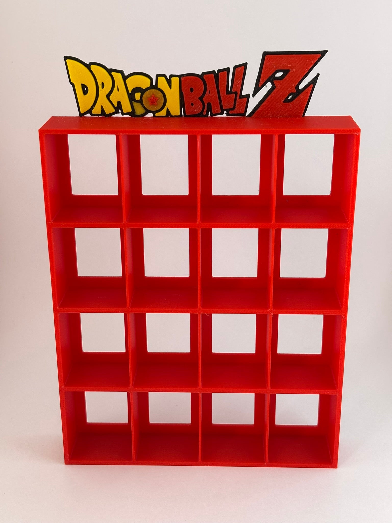 Estantería Dragon Ball para Funko Bitty Pop | Soporte Rojo con Kanji de Goku en 3D | Exhibidor 16 Mini Funkos Anime - Zascalo.com