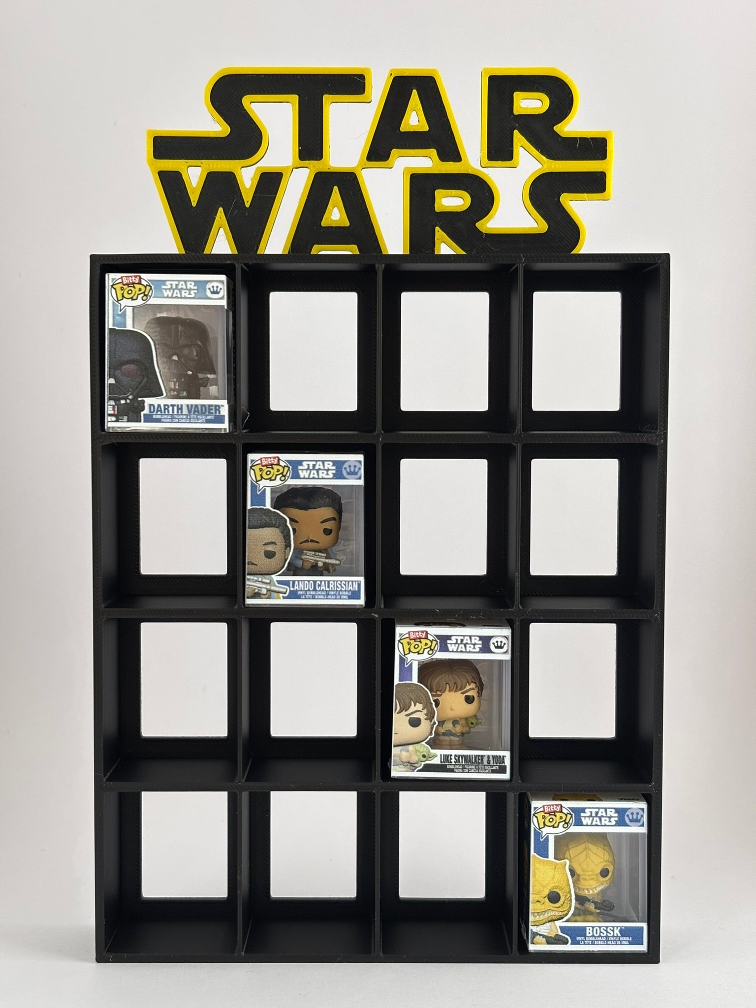 Expositor Estantería Display Star Wars | Para 16 Funko Bitty Pop | Decoración Galáctica para Fans - Zascalo.com