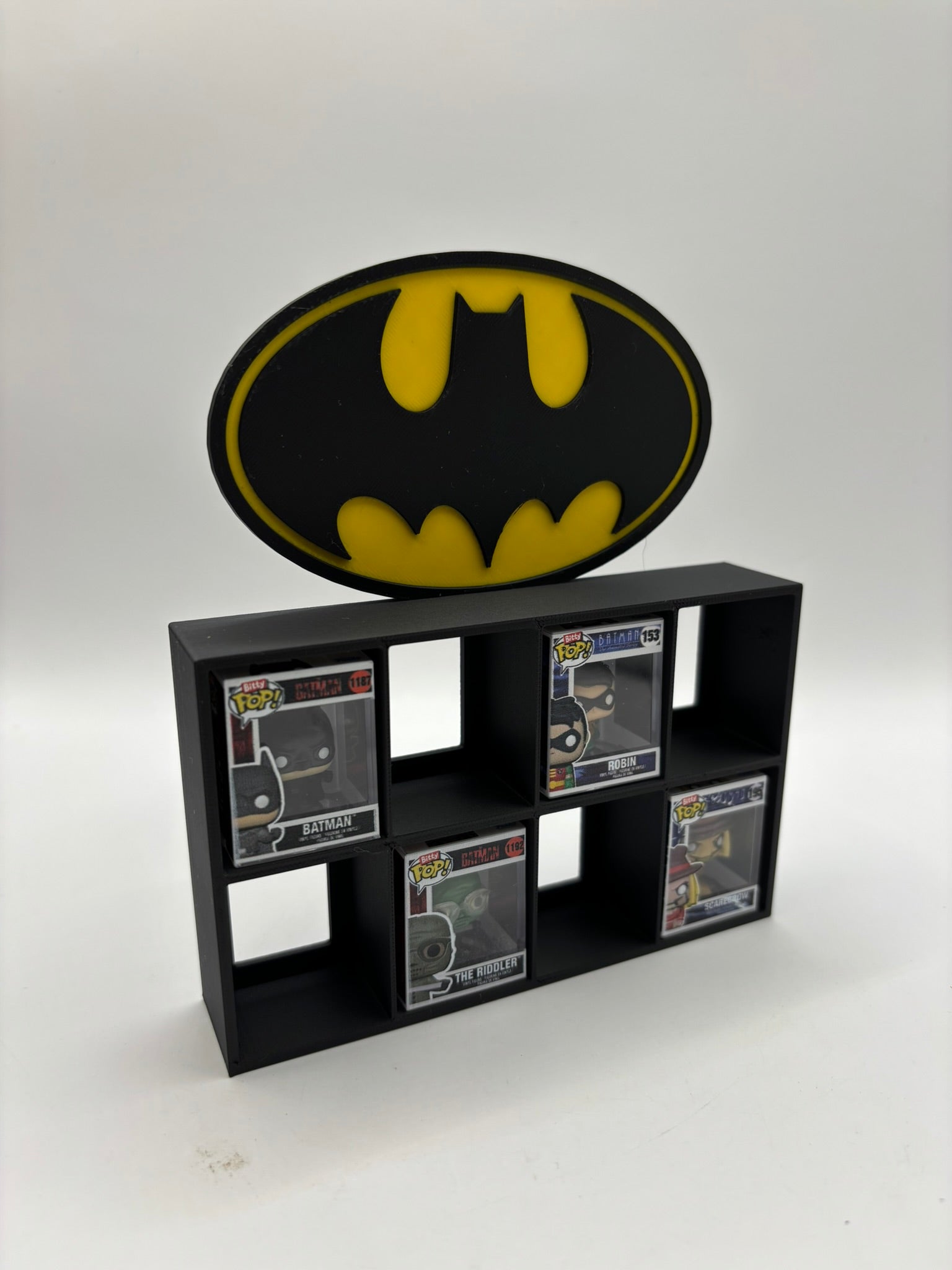 Expositor Modular para Figuras Funko Bitty Pop o Minicoleccionables - Temática Batman (8 Espacios) - Zascalo.com