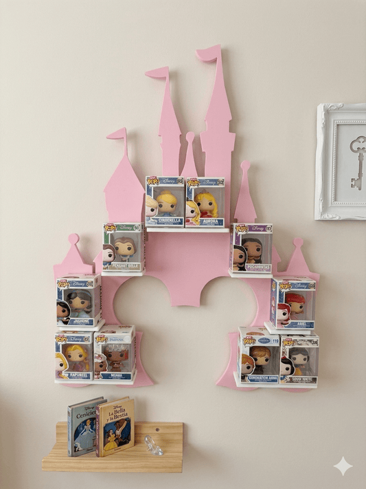 Expositor|Estanteria Pared Bitty Pop Castillo Princesas con silueta (10 figuras) - Zascalo.com