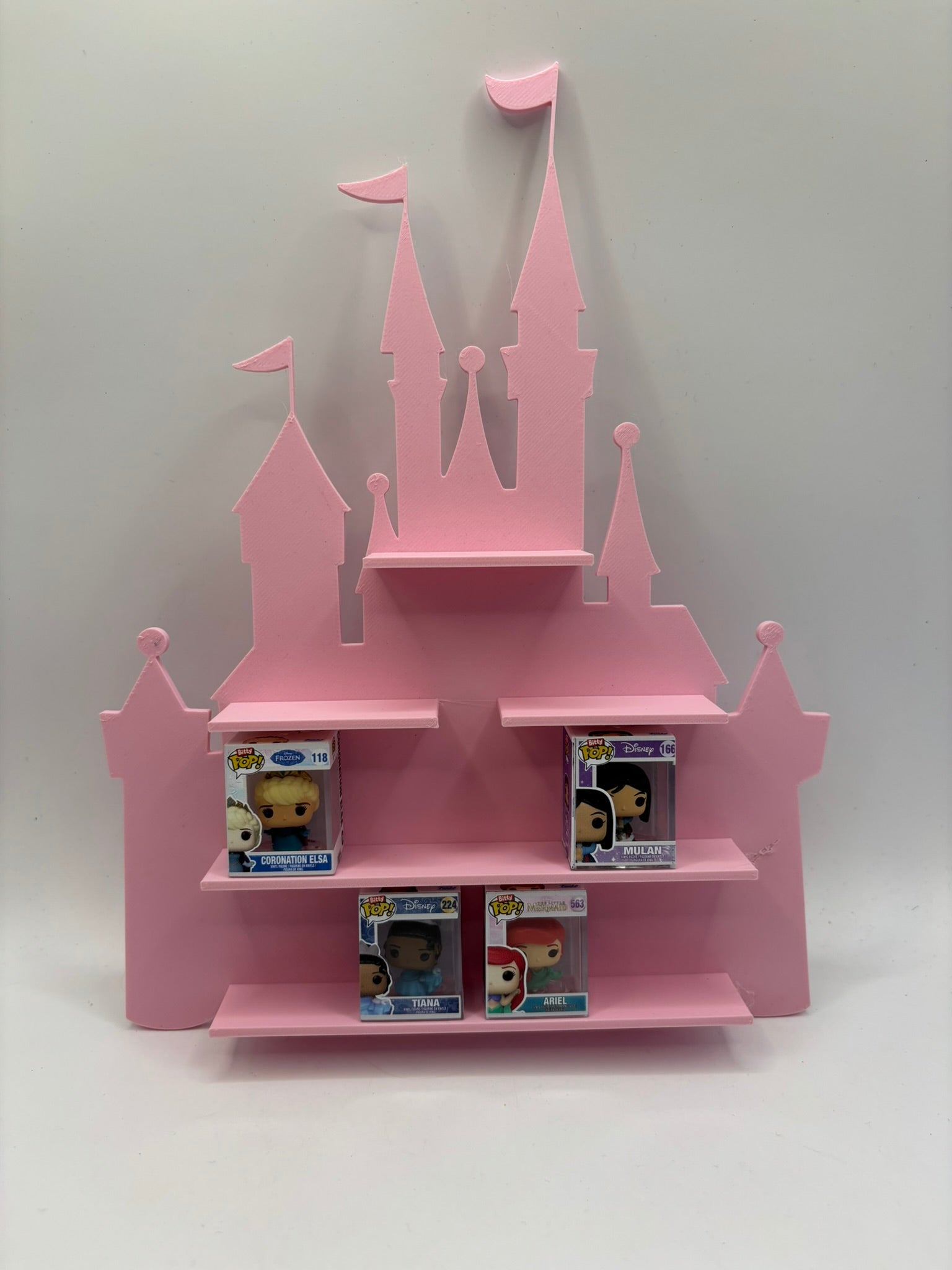 Expositor|Estanteria Pared Bitty Pop Castillo Princesas rosa (16 figuras) - Zascalo.com