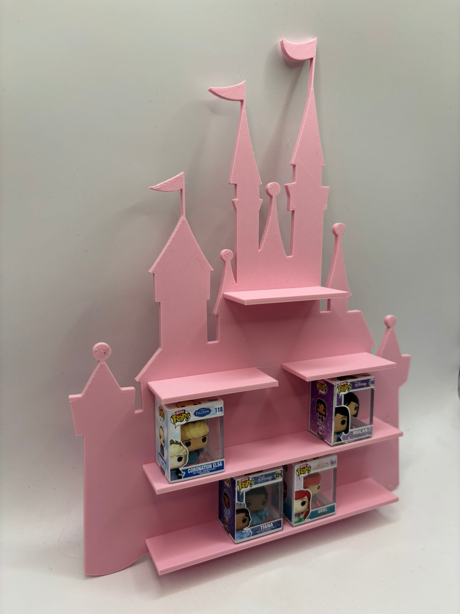 Expositor|Estanteria Pared Bitty Pop Castillo Princesas rosa (16 figuras) - Zascalo.com