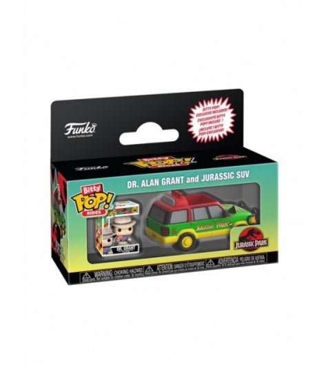 Funko Bitty POP! Ride Dr. Alan Grant and Jurassic SUV - Jurassic Park Funko Bitty POP! Ride Dr. Alan Grant and Jurassic SUV - Jurassic Park - Zascalo.com
