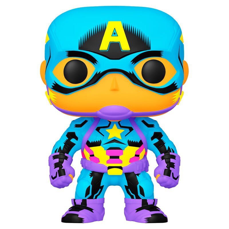 Funko POP! 648 Black Light - Capitán América - Marvel - Zascalo.com