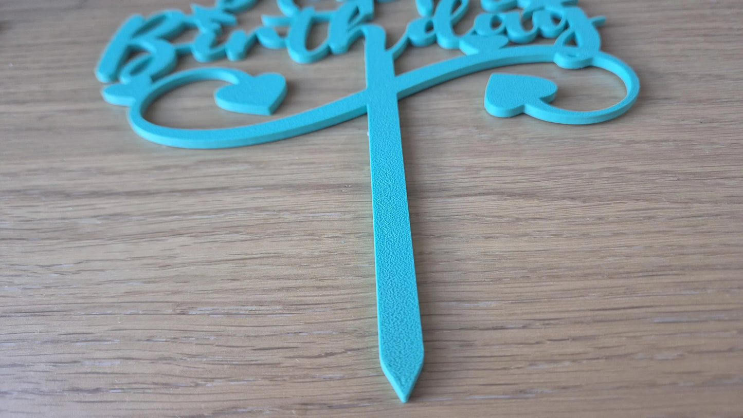 Cake topper - Decoración para tarta Happy birthday | Adorno para tarta Happy Birthday - Zascalo.com