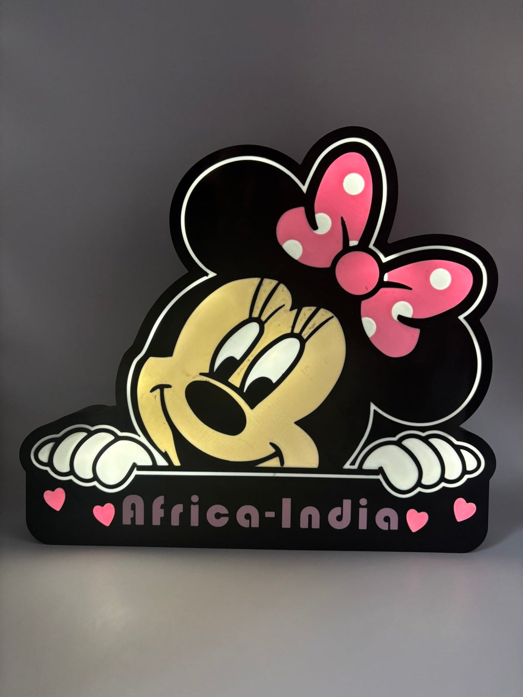 Lightbox Minnie personalizable – Decoración infantil impresa en 3D - Zascalo.com