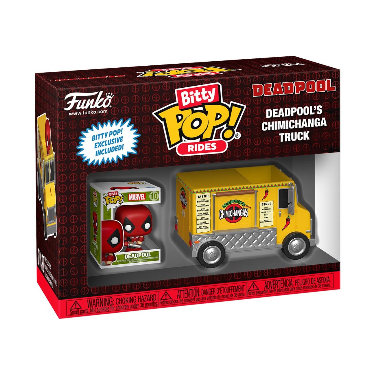Marvel POP! Bitty Pop Rides Vinyl Figura Deadpool w/Chimichanga Truck 2,5 cm - Zascalo.com