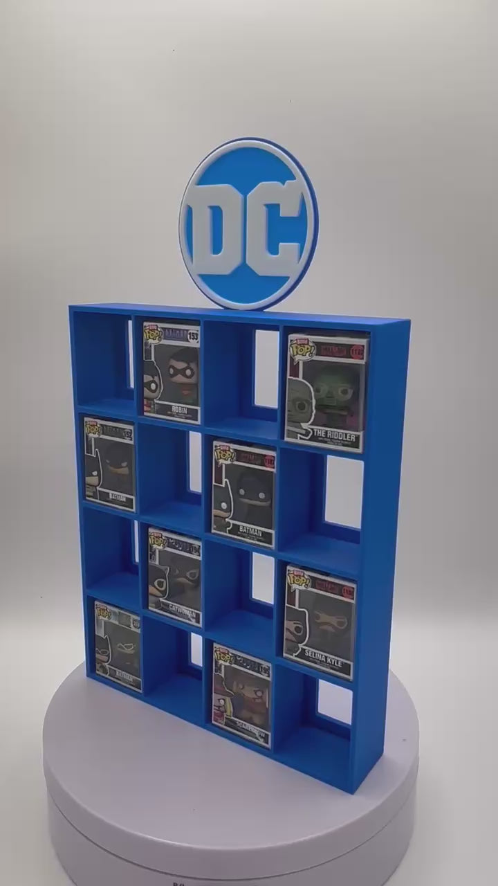 Estantería / Display Bitty Pop – Logo DC Comics para 16 figuras